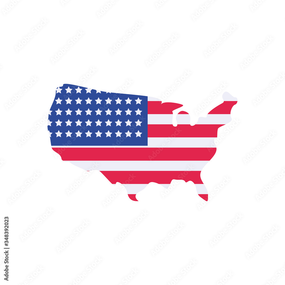Usa flag map flat style icon vector design Usa flag map flat style icon vector design