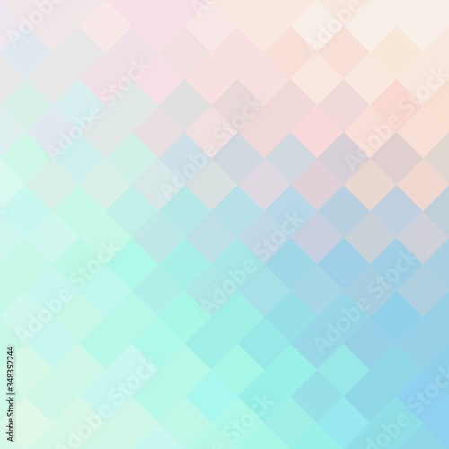 Mosaic pink blue iridescent geometric background. Checkered simple pattern.