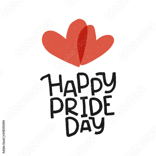 LGBT vector illustration. Happy Pride day lettering. Concept for pride community