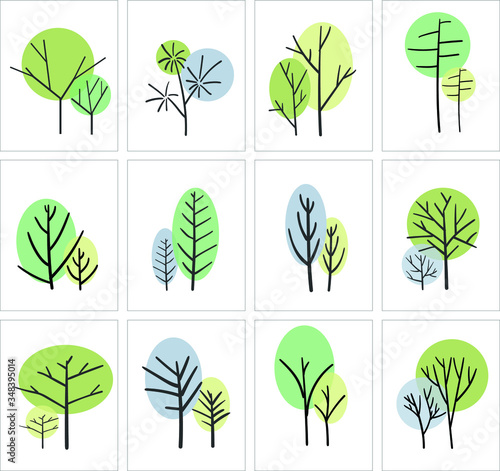 set of green eco icons