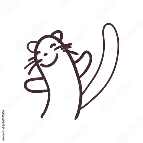 ferret kit cartoon line style icon vector design