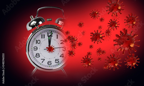 coronavirus covid-19 end finish next day clock time background