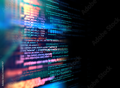Programming code abstract technology background of software developer and  Computer script photo