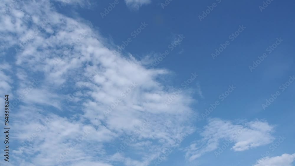 Blue sky and puffy clouds in day time. Round puffy clouds slowly move horizontal in clear clear sky. Beautiful clouds, clean atmosphere, summer time footage. Blue sky and puffy clouds in day time. Round puffy clouds slowly move horizontal in clear clear sky. Beautiful clouds, clean atmosphere, summer time footage.