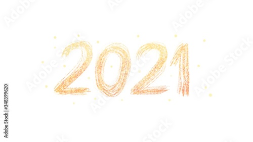 Happy new year 2021 concept design of animation 