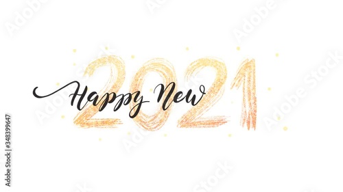 Happy new year 2021 concept design of animation.