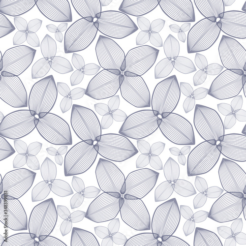 Silver seamless background texture with floral motif