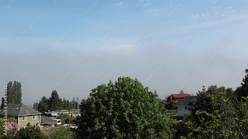 Time lapse fog from deck over the columbia river in May Time lapse fog from deck over the columbia river in May