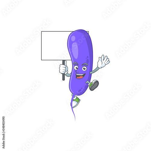 Cute cholerae mascot design smiley with rise up a board