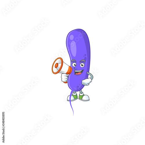 An image of cholerae cartoon design style with a megaphone