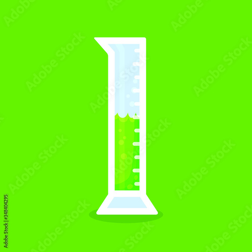 Measuring Cup. Chemistry Laboratory Equipment Logo and Icon
