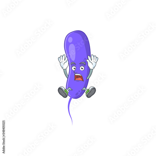 cartoon character design of cholerae having shocking gesture