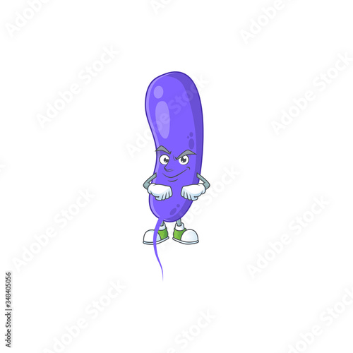 Cholerae cartoon character design with sneaky face