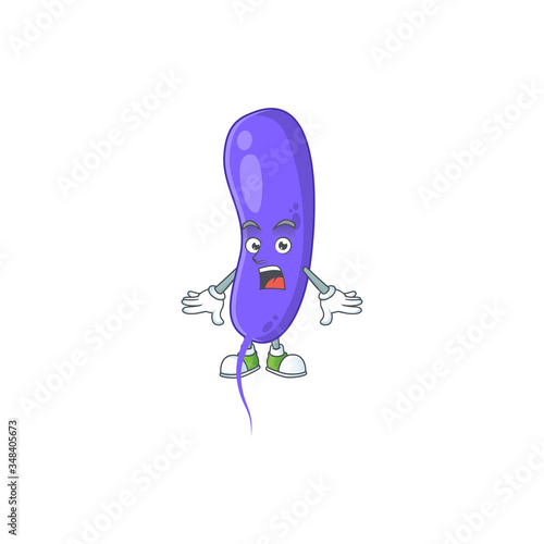 A caricature concept design of cholerae with a surprised gesture