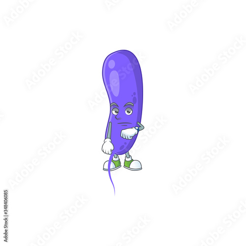 Cholerae showing waiting gesture cartoon design concept