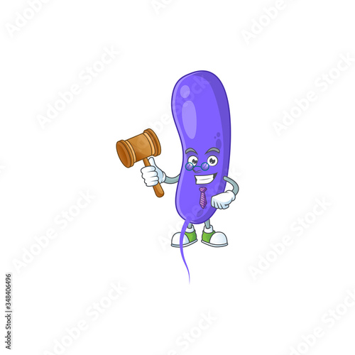 A wise Judge cholerae cartoon mascot design wearing glasses