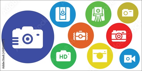 photocamera icon set