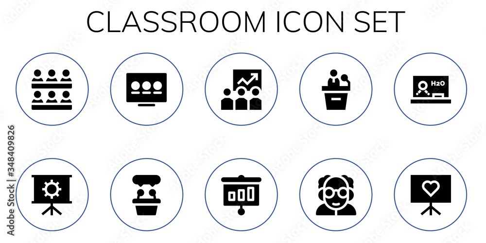 classroom icon set classroom icon set