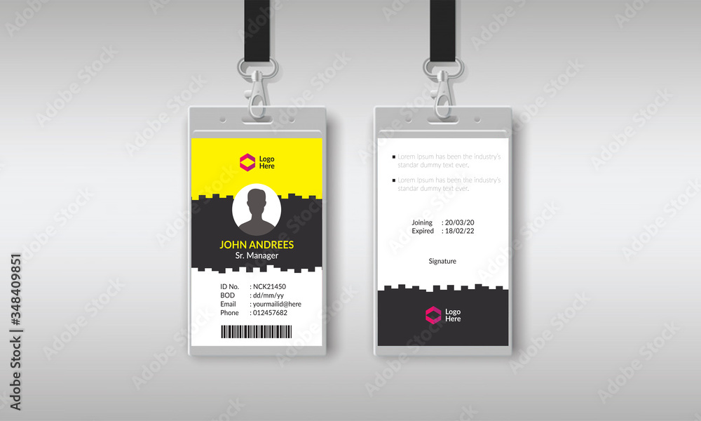 Obraz premium Office ID Card Template