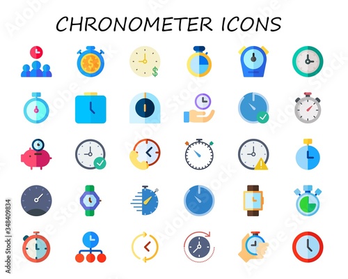 chronometer icon set