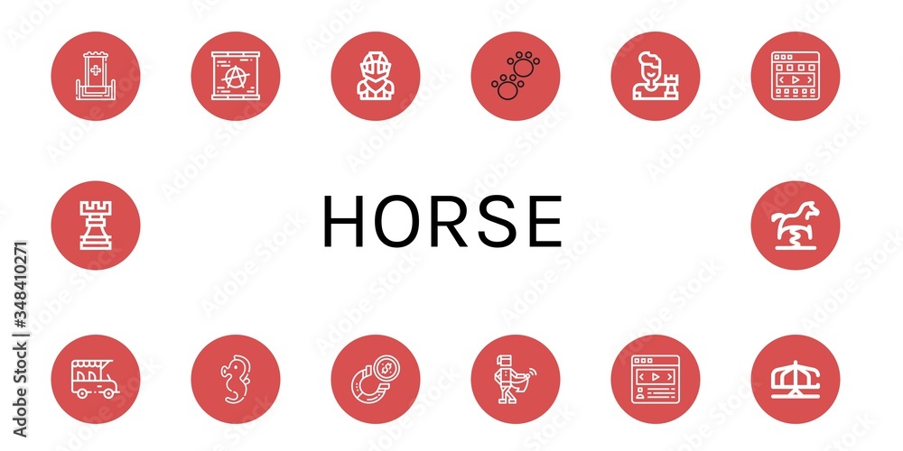 Set of horse icons Set of horse icons