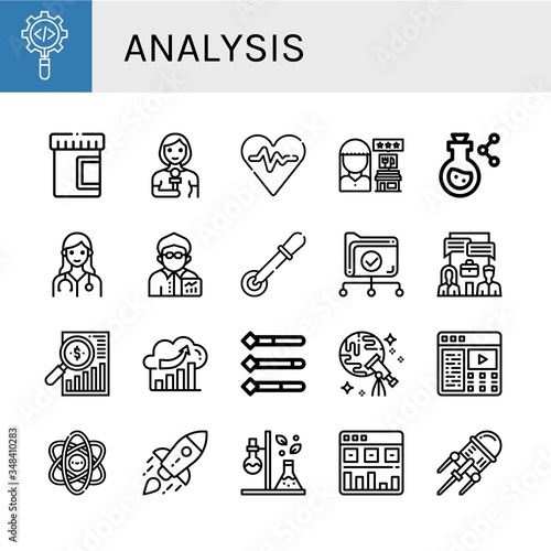 Set of analysis icons photo