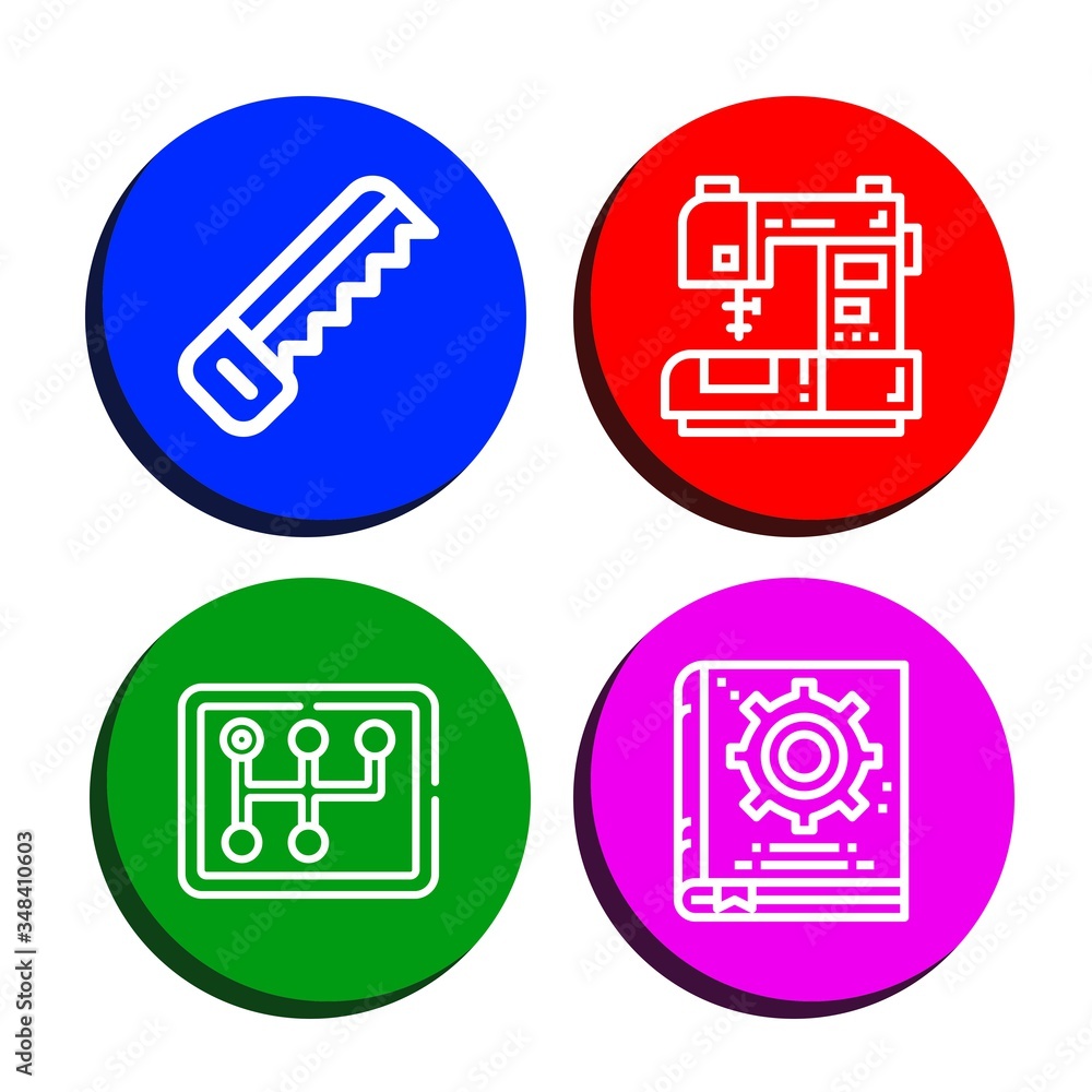 manual simple icons set manual simple icons set