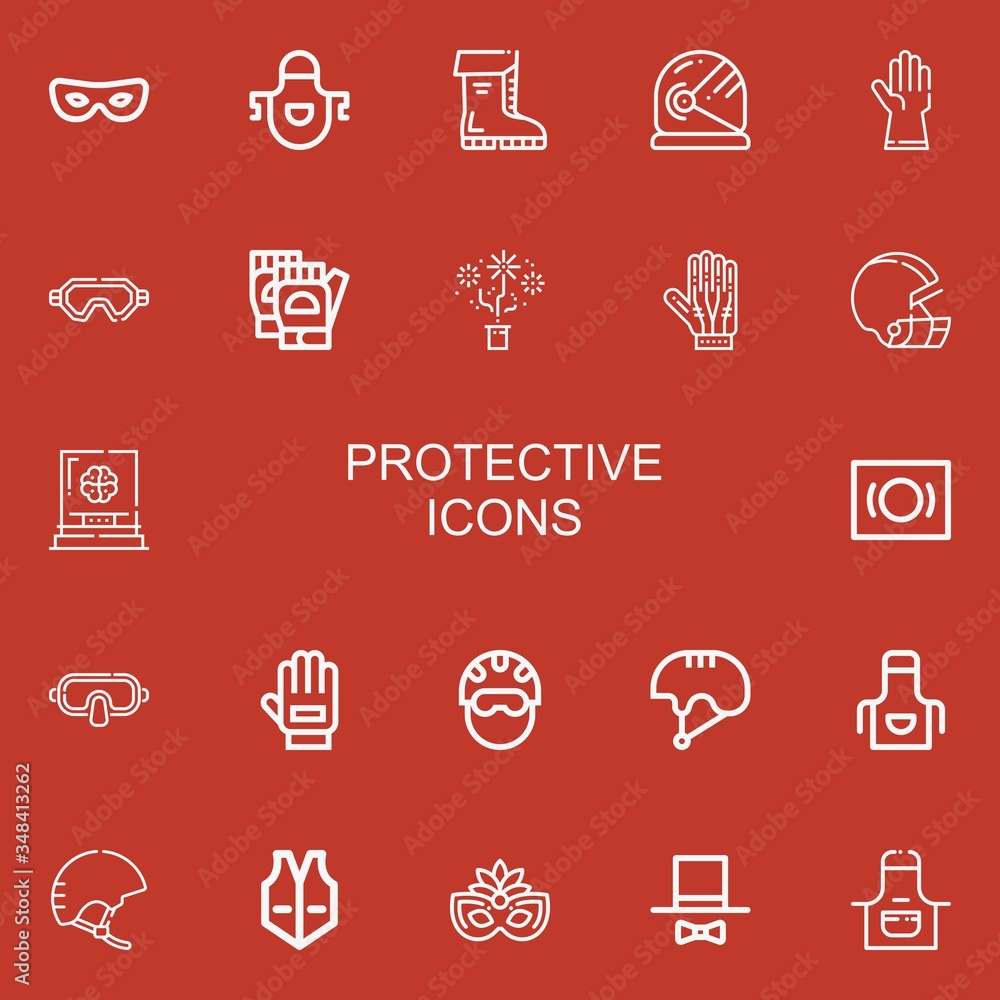 Editable 22 protective icons for web and mobile Editable 22 protective icons for web and mobile