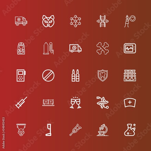 Editable 25 medical icons for web and mobile