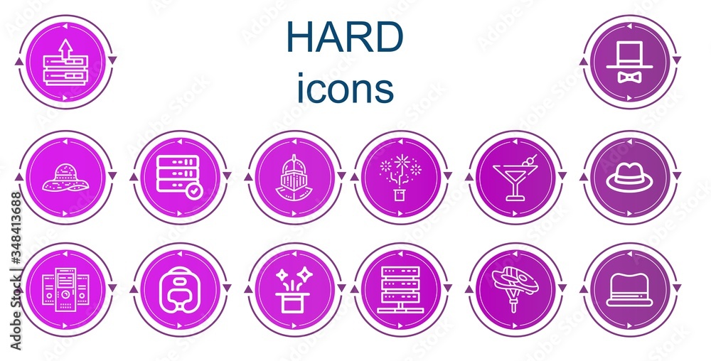 Editable 14 hard icons for web and mobile Editable 14 hard icons for web and mobile