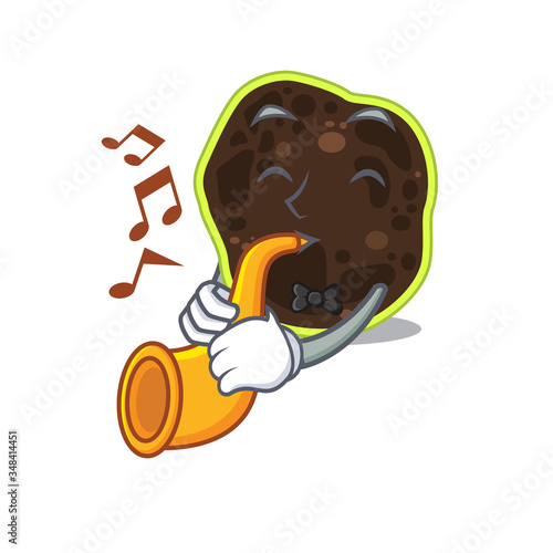 Firmicutes musician of cartoon design playing a trumpet