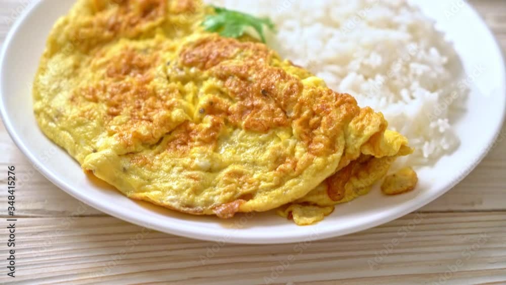 Omelet or Omelette with Rice and Ketchup Omelet or Omelette with Rice and Ketchup