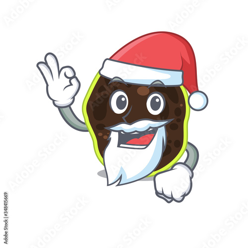cartoon character of firmicutes Santa having cute ok finger © kongvector