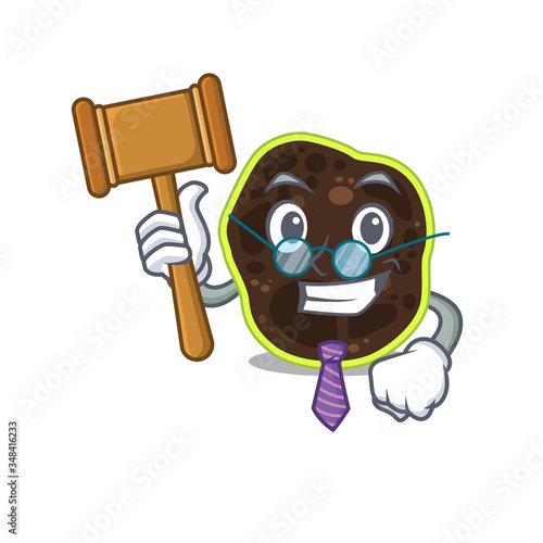 A wise judge of firmicutes mascot design wearing glasses