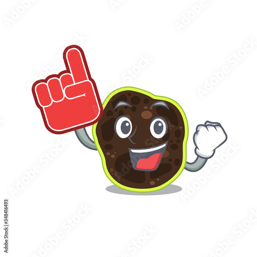 Firmicutes in cartoon drawing character design with Foam finger