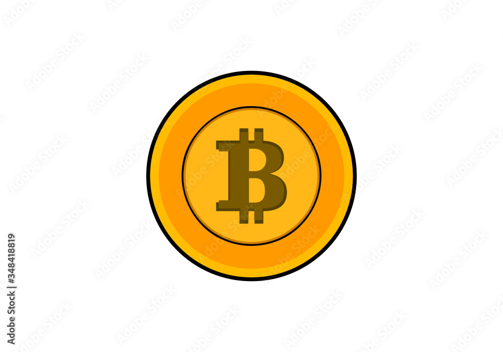 Yellow gold electronic currency coins or bit coin with white background vector. Yellow gold electronic currency coins or bit coin with white background vector.