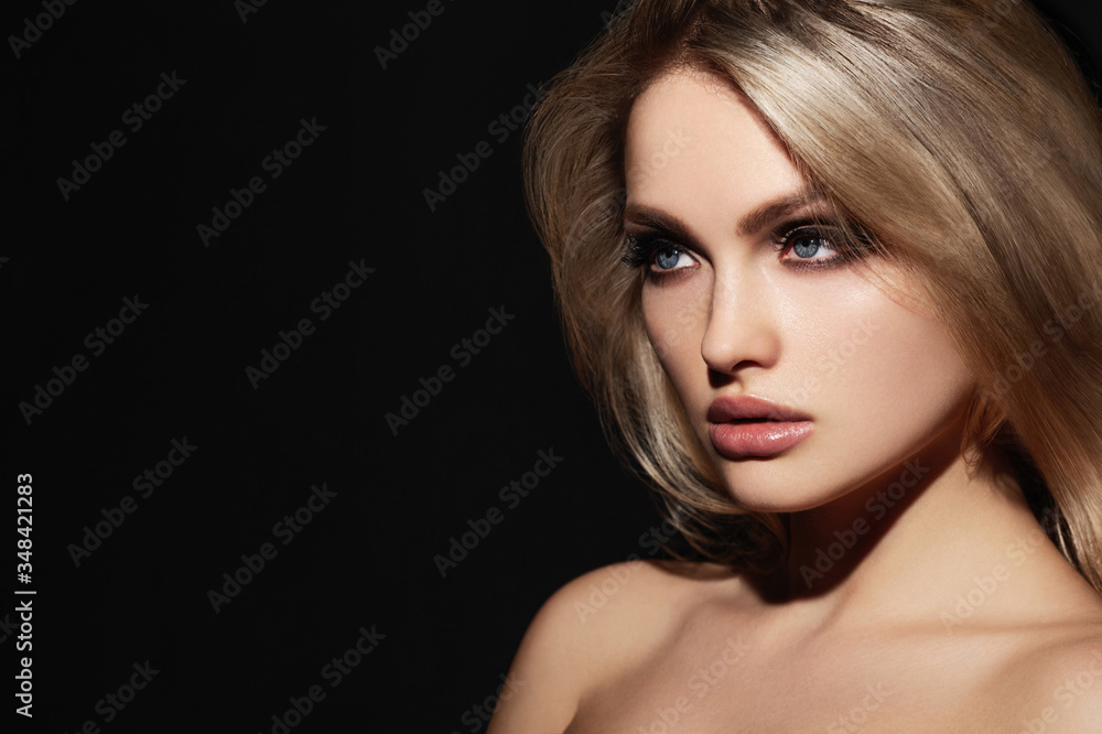 Attractive young model with tan make-up. Gorgeous Woman Face. Attractive young model with tan make-up. Gorgeous Woman Face.
