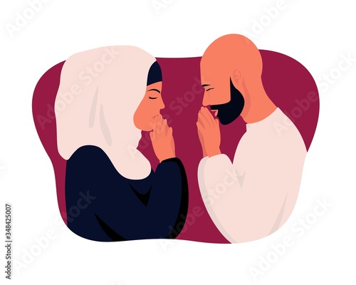 married couple is in crisis vector illustration