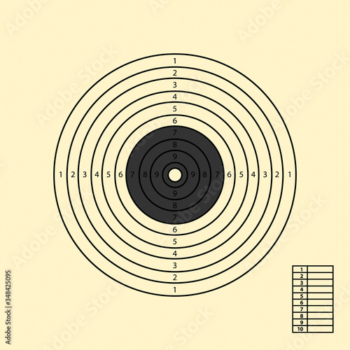 Target For Shooting Sports Competition - Vector Illustration Isolated On Beige Background