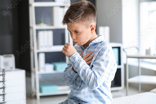 Ill coughing little boy vis...