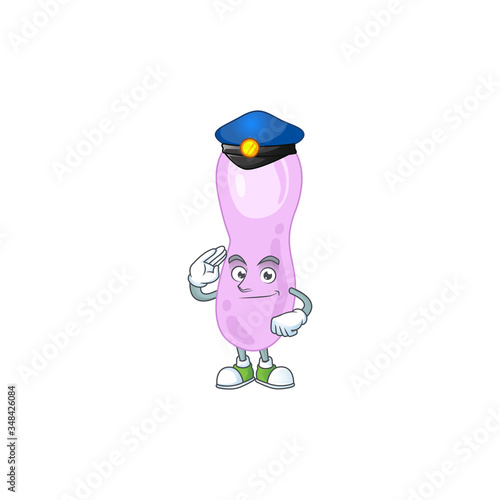 A dedicated Police officer of clostridium botulinum cartoon drawing concept