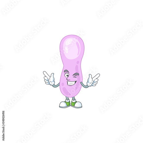 Cartoon drawing concept of clostridium botulinum showing cute wink eye