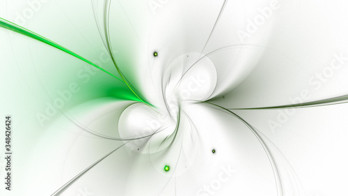 3D rendering abstract white fractal light background
