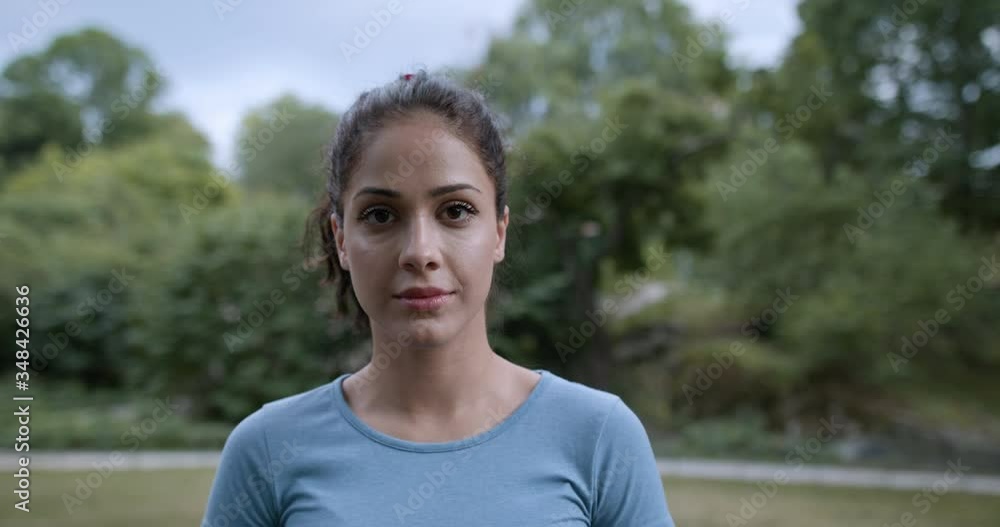 Portait of a young beautiful woman after workout. Portait of a young beautiful woman after workout.