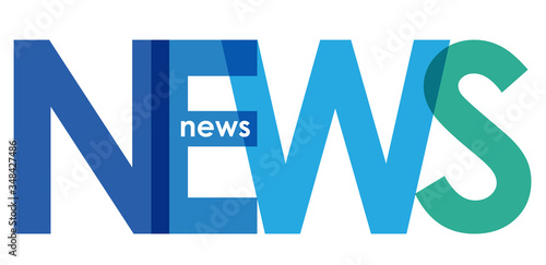NEWS blue gradient vector typography