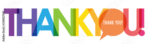 THANK YOU colorful gradient vector typography with heart symbol