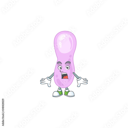 A caricature concept design of clostridium botulinum with a surprised gesture