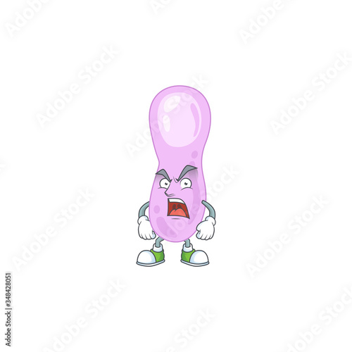 Clostridium botulinum cartoon drawing style with angry face