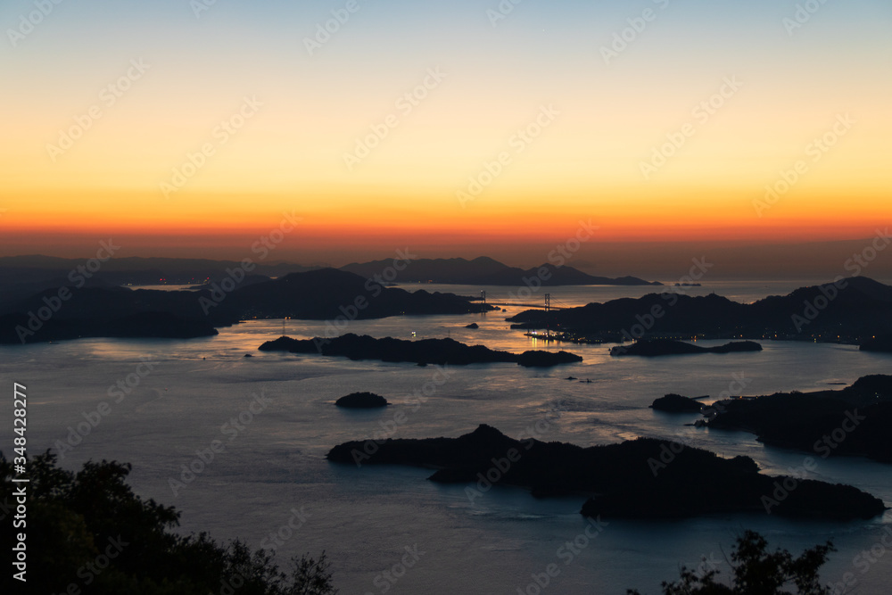 瀬戸内海の風景　竜王山展望台
