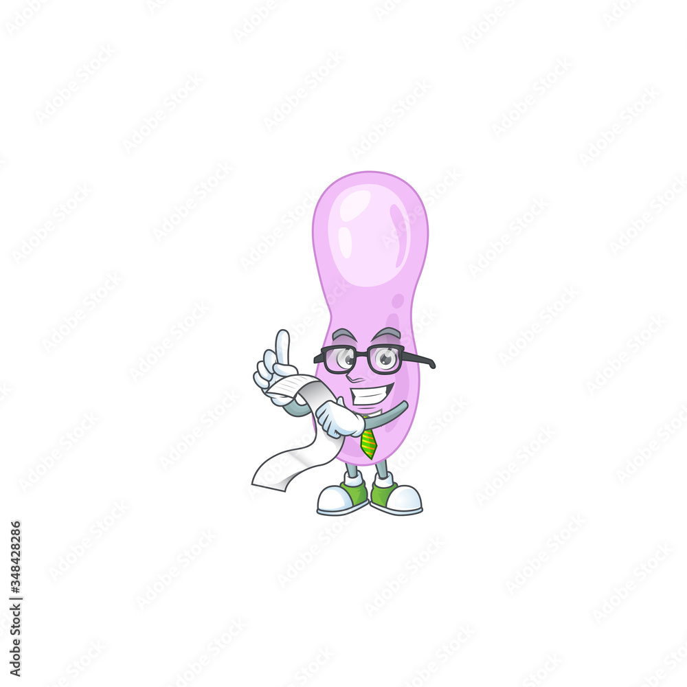 cartoon mascot design of clostridium botulinum holding a menu list cartoon mascot design of clostridium botulinum holding a menu list